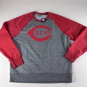 New Homage Cincinnati Reds Crewneck Pullover XL Red/Gray NWT Soft